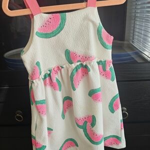Zara Kids Watermelon Print Dress - Pink and Green